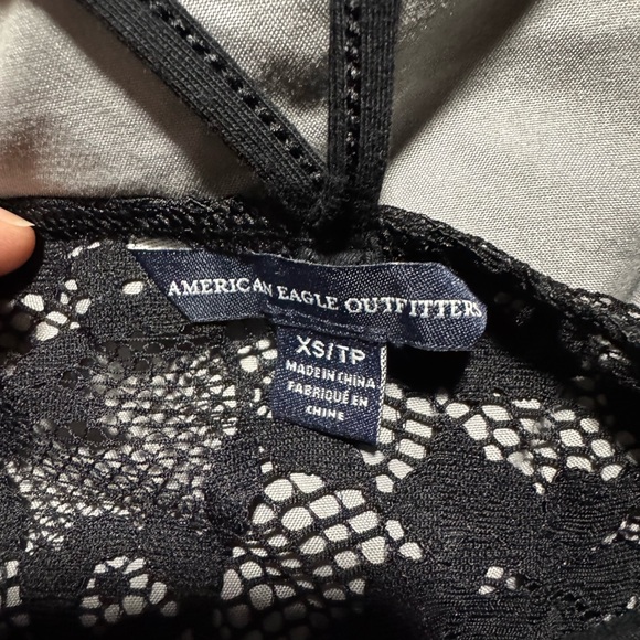 American Eagle Outfitters Black Lace Strappy Crop Top - Picture 3 of 3